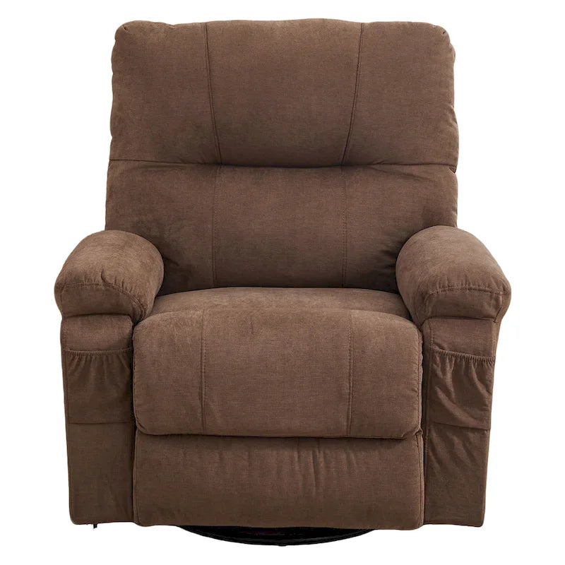 Fauteuil inclinable pivotant et basculant à 360° en lin avec poches latérales