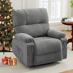 Fauteuil inclinable pivotant et basculant à 360° en lin avec poches latérales