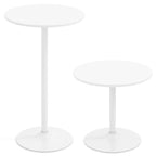 Table de bistro ronde blanche, 2 hauteurs réglables (22" ou 40"), MDF et base en métal, 1 personne, 120 lb