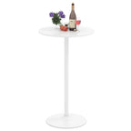 Table de bistro ronde blanche, 2 hauteurs réglables (22" ou 40"), MDF et base en métal, 1 personne, 120 lb