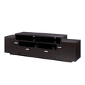 Meuble TV avec 2 tiroirs et 2 placards, compatible TV jusqu'à 70 pouces, 152 ou 183 cm de large, style contemporain