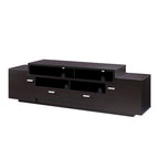 Meuble TV avec 2 tiroirs et 2 placards, compatible TV jusqu'à 70 pouces, 152 ou 183 cm de large, style contemporain