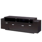 Meuble TV avec 2 tiroirs et 2 placards, compatible TV jusqu'à 70 pouces, 152 ou 183 cm de large, style contemporain