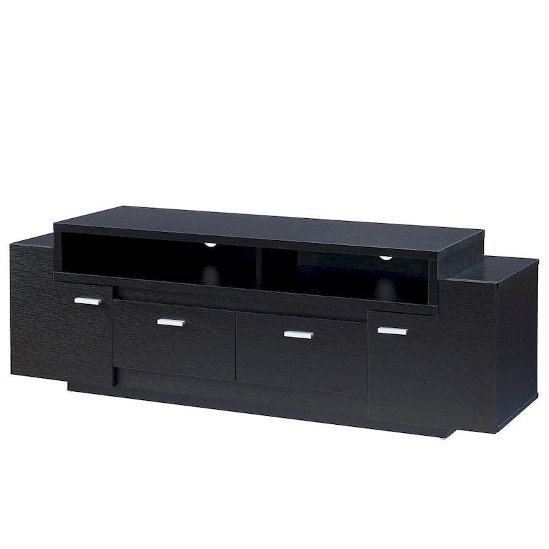 TV Console with 2 Drawers & 2 Cabinets, Fits 70" TVs, 60" or 72" Wide, Contemporary Style