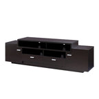 Meuble TV avec 2 tiroirs et 2 placards, compatible TV jusqu'à 70 pouces, 152 ou 183 cm de large, style contemporain