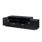 Meuble TV avec 2 tiroirs et 2 placards, compatible TV jusqu'à 70 pouces, 152 ou 183 cm de large, style contemporain