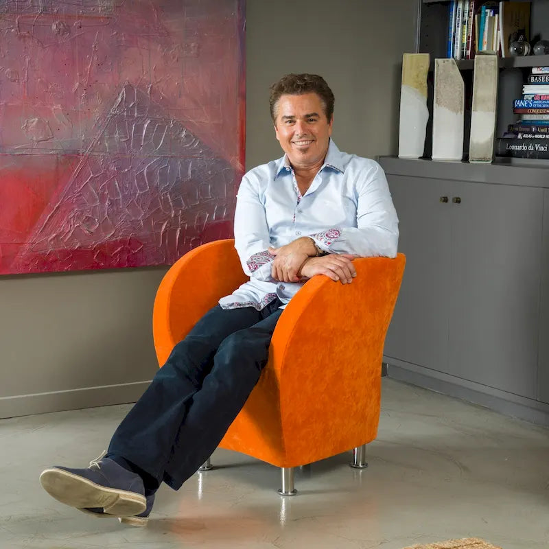 Fauteuil d'appoint moderne en microfibre orange
