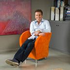 Fauteuil d'appoint moderne en microfibre orange