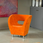 Fauteuil d'appoint moderne en microfibre orange