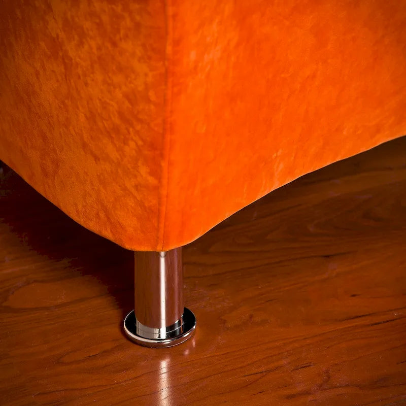 Fauteuil d'appoint moderne en microfibre orange