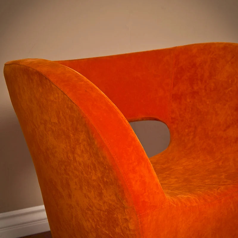 Fauteuil d'appoint moderne en microfibre orange