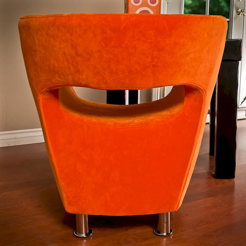 Fauteuil d'appoint moderne en microfibre orange