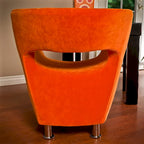 Fauteuil d'appoint moderne en microfibre orange