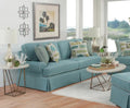American Furniture Classics Model Coastal Aqua Series Sofa with Four Accent Pillows