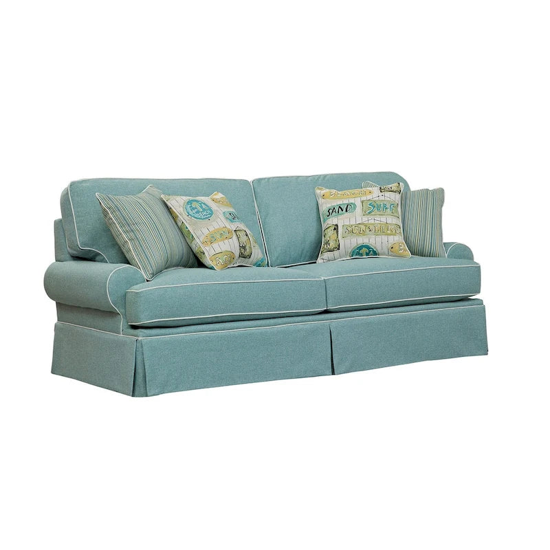 Canapé Classics Model Coastal Aqua Series avec quatre coussins décoratifs