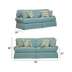 Canapé Classics Model Coastal Aqua Series avec quatre coussins décoratifs