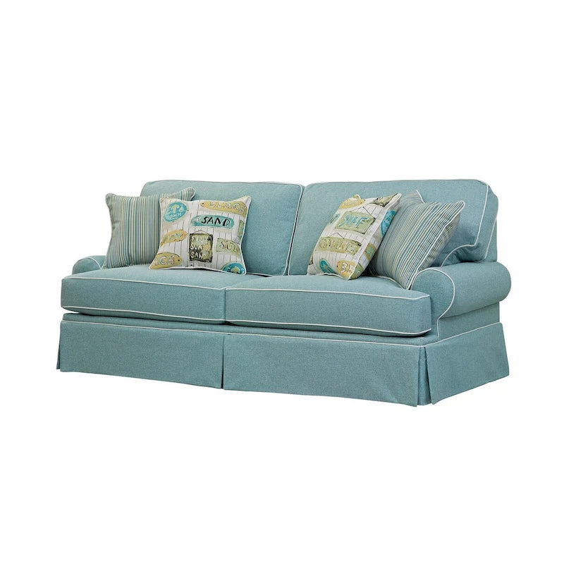 Canapé Classics Model Coastal Aqua Series avec quatre coussins décoratifs