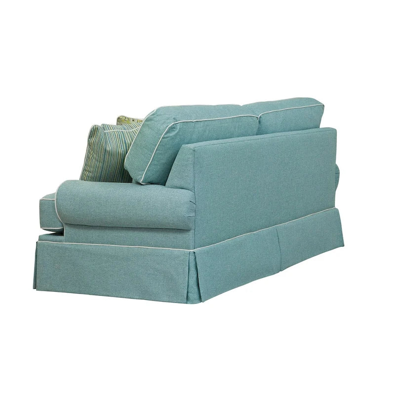 Canapé Classics Model Coastal Aqua Series avec quatre coussins décoratifs