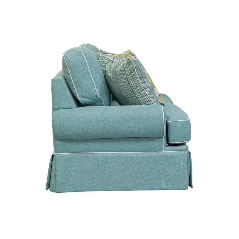 Canapé Classics Model Coastal Aqua Series avec quatre coussins décoratifs
