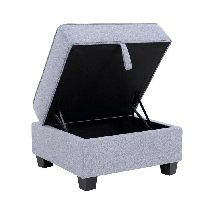 Collection de canapés modulaires modernes convertibles à faire soi-même – Modules pouf central et accoudoirs en option