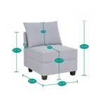 Collection de canapés modulaires modernes convertibles à faire soi-même – Modules pouf central et accoudoirs en option