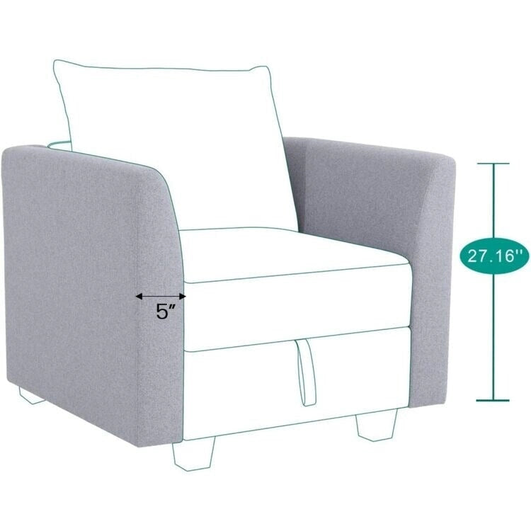 Collection de canapés modulaires modernes convertibles à faire soi-même – Modules pouf central et accoudoirs en option