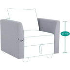Collection de canapés modulaires modernes convertibles à faire soi-même – Modules pouf central et accoudoirs en option