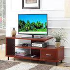 Meuble TV pour téléviseurs jusqu'à 65", 1 tiroir et 3 étagères ouvertes, bois manufacturé, 59"L x 15.5"P x 23.5"H, multicolore