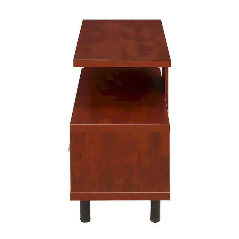 Meuble TV pour téléviseurs jusqu'à 65", 1 tiroir et 3 étagères ouvertes, bois manufacturé, 59"L x 15.5"P x 23.5"H, multicolore