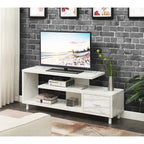Meuble TV pour téléviseurs jusqu'à 65", 1 tiroir et 3 étagères ouvertes, bois manufacturé, 59"L x 15.5"P x 23.5"H, multicolore