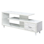 Meuble TV pour téléviseurs jusqu'à 65", 1 tiroir et 3 étagères ouvertes, bois manufacturé, 59"L x 15.5"P x 23.5"H, multicolore