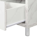 Meuble TV pour téléviseurs jusqu'à 65", 1 tiroir et 3 étagères ouvertes, bois manufacturé, 59"L x 15.5"P x 23.5"H, multicolore