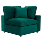 Fauteuil d'angle en velours haute performance surdimensionné, garni de duvet