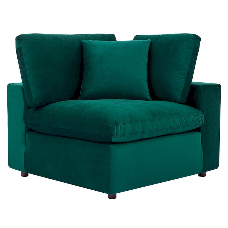 Fauteuil d'angle en velours haute performance surdimensionné, garni de duvet