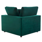 Fauteuil d'angle en velours haute performance surdimensionné, garni de duvet