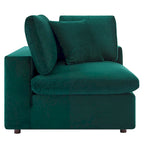 Fauteuil d'angle en velours haute performance surdimensionné, garni de duvet