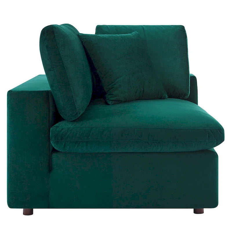 Fauteuil d'angle en velours haute performance surdimensionné, garni de duvet