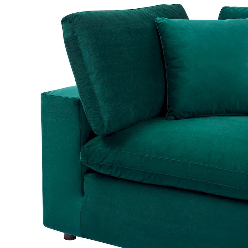 Fauteuil d'angle en velours haute performance surdimensionné, garni de duvet