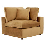 Fauteuil d'angle en velours haute performance surdimensionné, garni de duvet