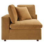 Fauteuil d'angle en velours haute performance surdimensionné, garni de duvet