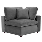 Fauteuil d'angle en velours haute performance surdimensionné, garni de duvet