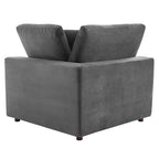 Fauteuil d'angle en velours haute performance surdimensionné, garni de duvet
