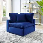 Fauteuil d'angle en velours haute performance surdimensionné, garni de duvet