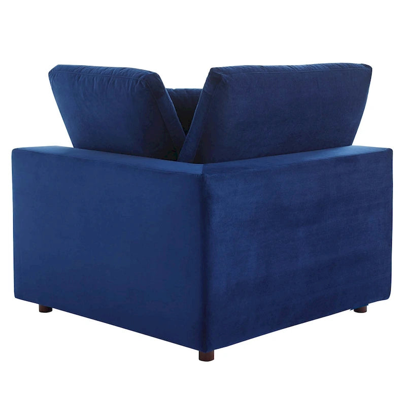 Fauteuil d'angle en velours haute performance surdimensionné, garni de duvet