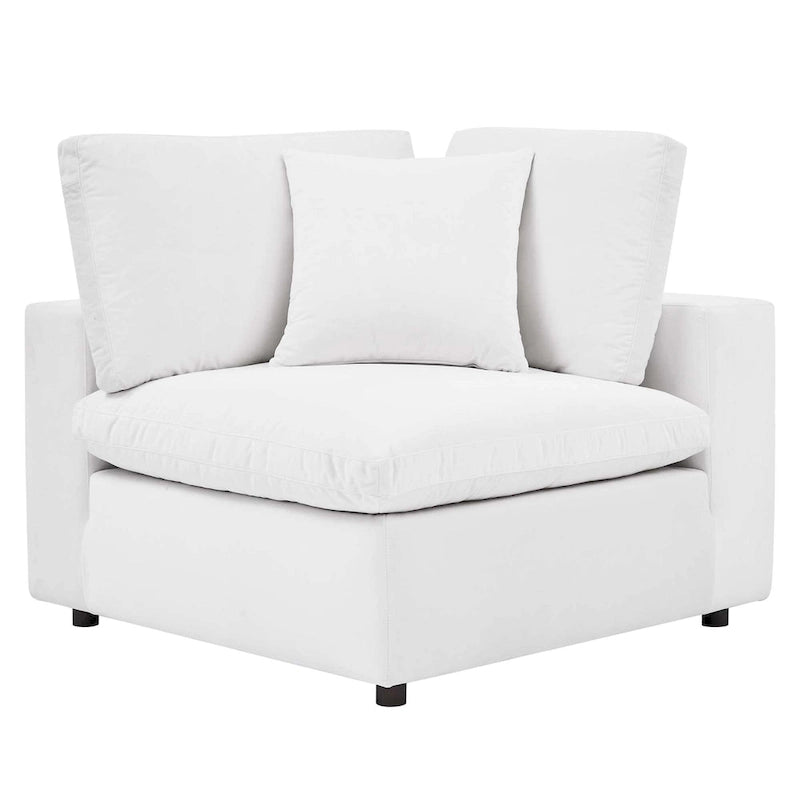 Fauteuil d'angle en velours haute performance surdimensionné, garni de duvet