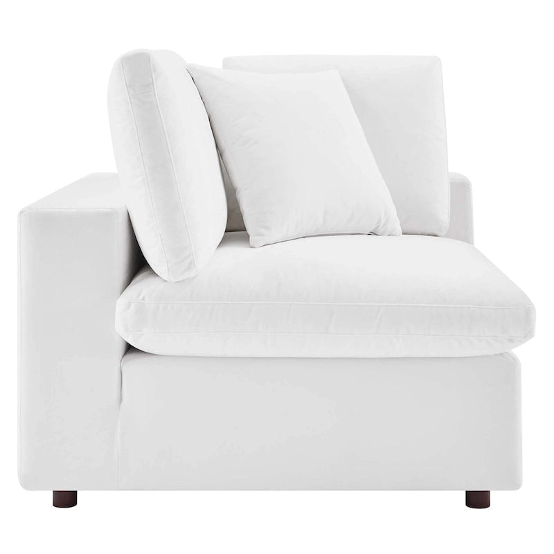 Fauteuil d'angle en velours haute performance surdimensionné, garni de duvet