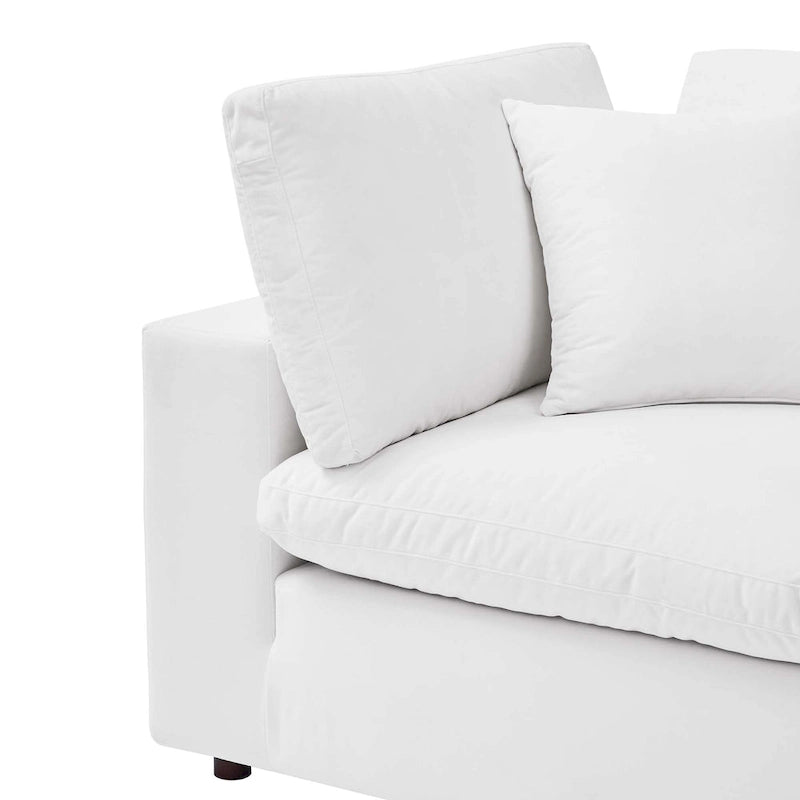 Fauteuil d'angle en velours haute performance surdimensionné, garni de duvet