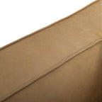 Canapé en cuir aniline véritable marron/marron clair, accoudoirs carrés, 100"L x 43"P x 26,25"H, 3 places