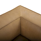 Canapé en cuir aniline véritable marron/marron clair, accoudoirs carrés, 100"L x 43"P x 26,25"H, 3 places