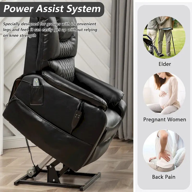Fauteuil inclinable électrique double moteur, marron/jaune/noir, chauffant et massant, 180°, 1 place
